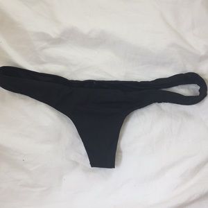 Black Roxy Thong Bikini Bottom